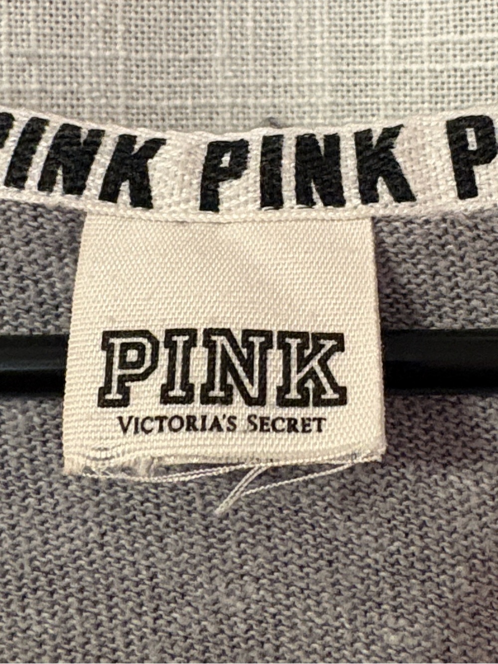 PINK Gray LOVE PINK V Neck Slouchy Athletic Hoodie - Picture 12 of 12